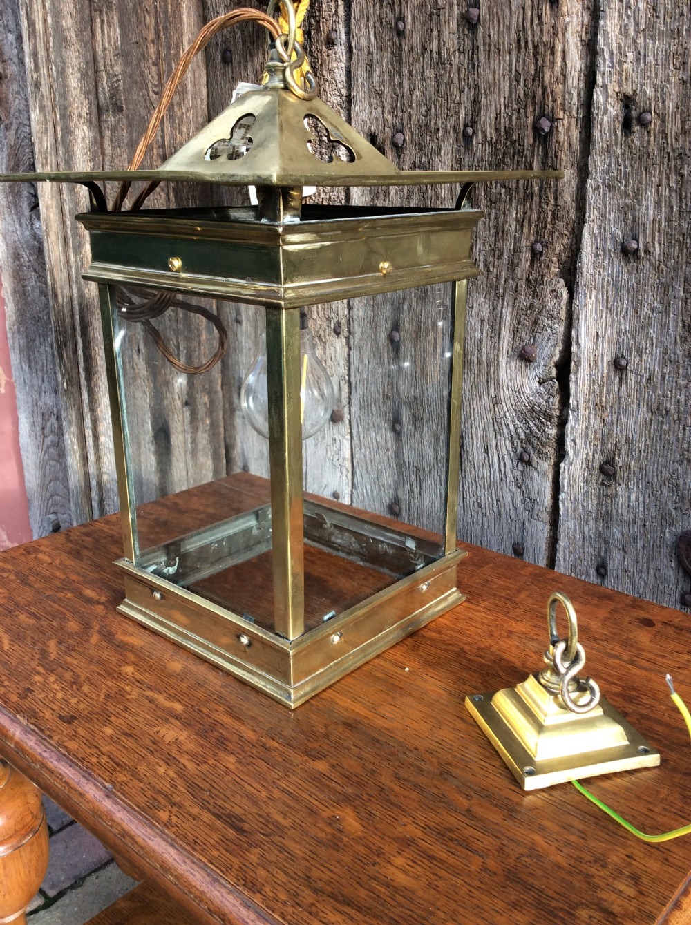 An Arts and Craft brass lantern View V
