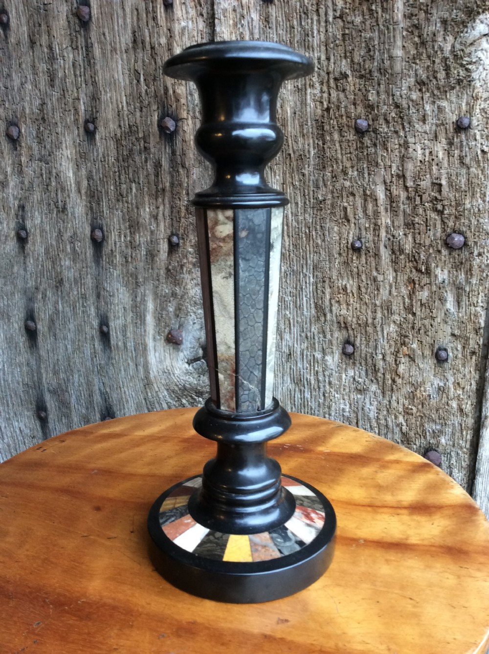 A 19thC Ashford marble and specimen marble candlestand View II