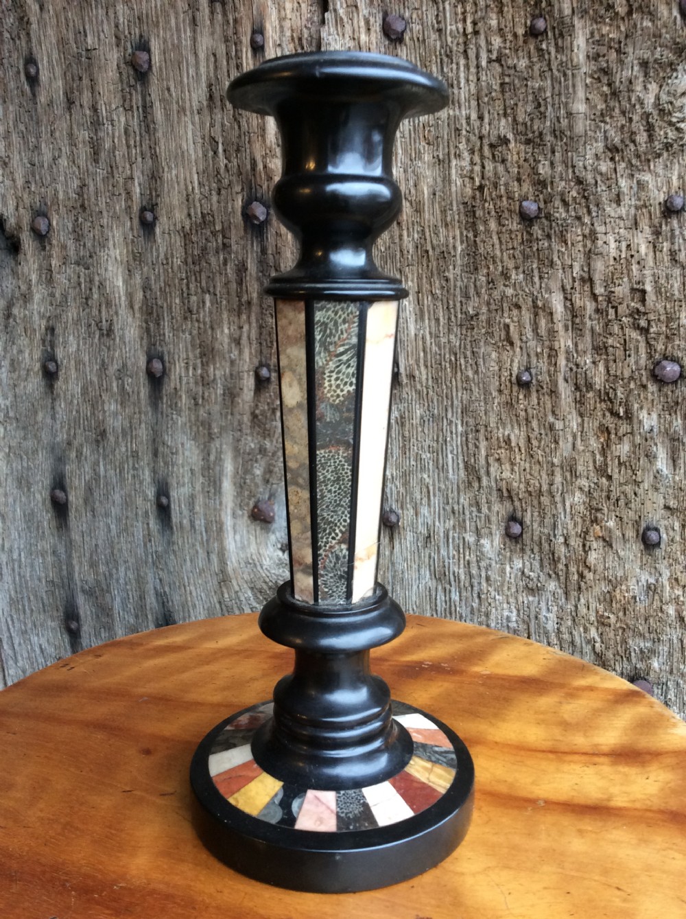 A 19thC Ashford marble and specimen marble candlestand View III
