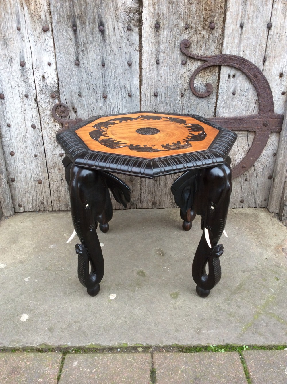A 20thC satin wood and ebony table