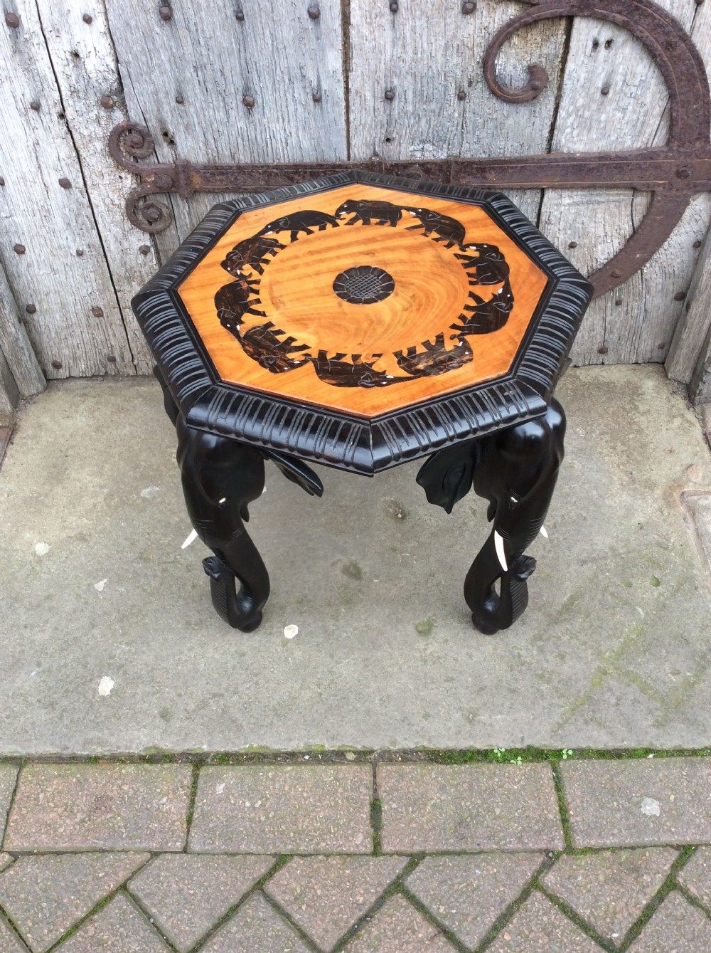 A 20thC satin wood and ebony table View II