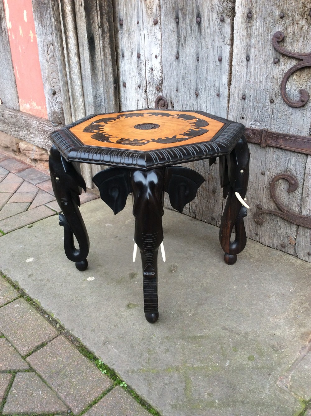 A 20thC satin wood and ebony table View IV
