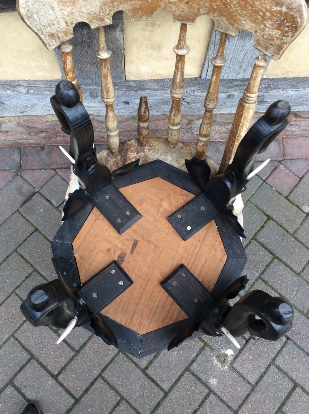 A 20thC satin wood and ebony table View VII