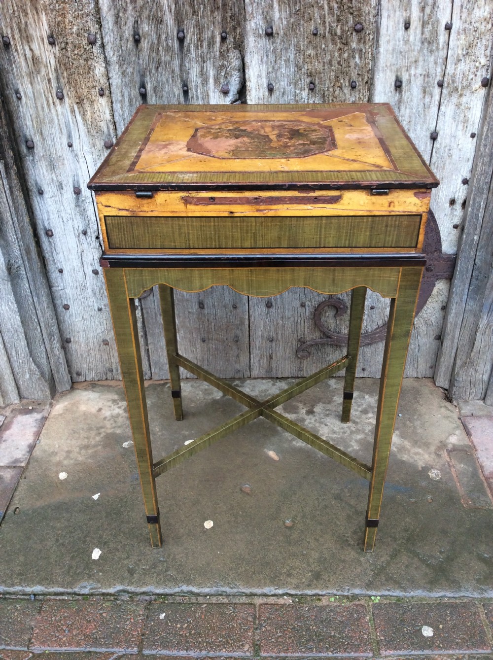 An 18thC decorated work table View IX