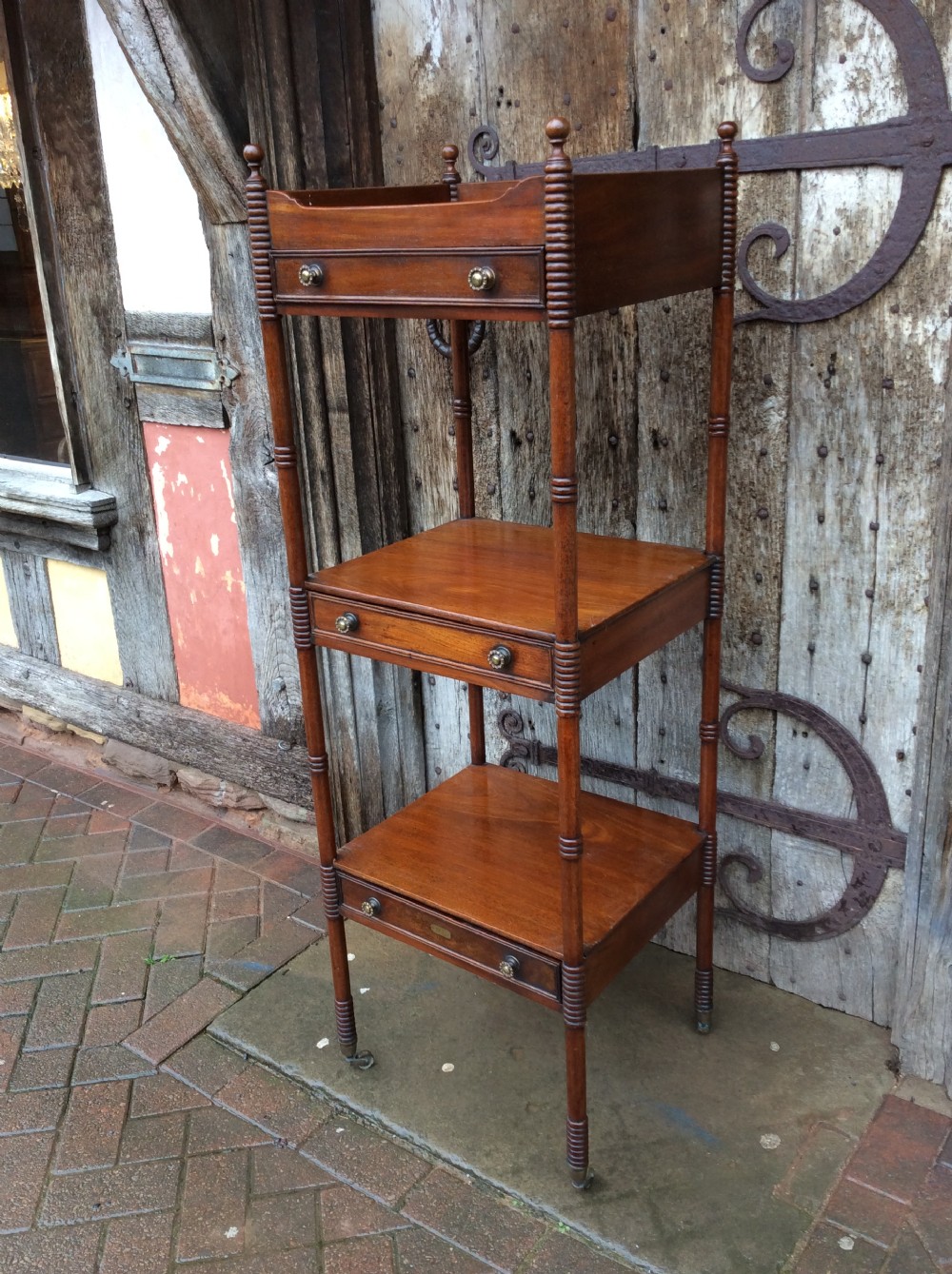 A Regency mahogany 4 tear & 3drawer Scottish Whatnot View II