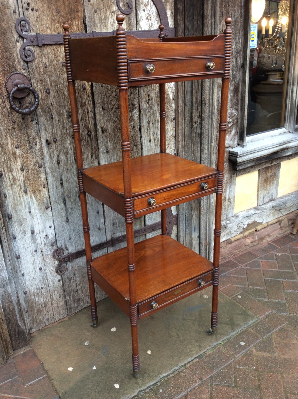 A Regency mahogany 4 tear & 3drawer Scottish Whatnot View III