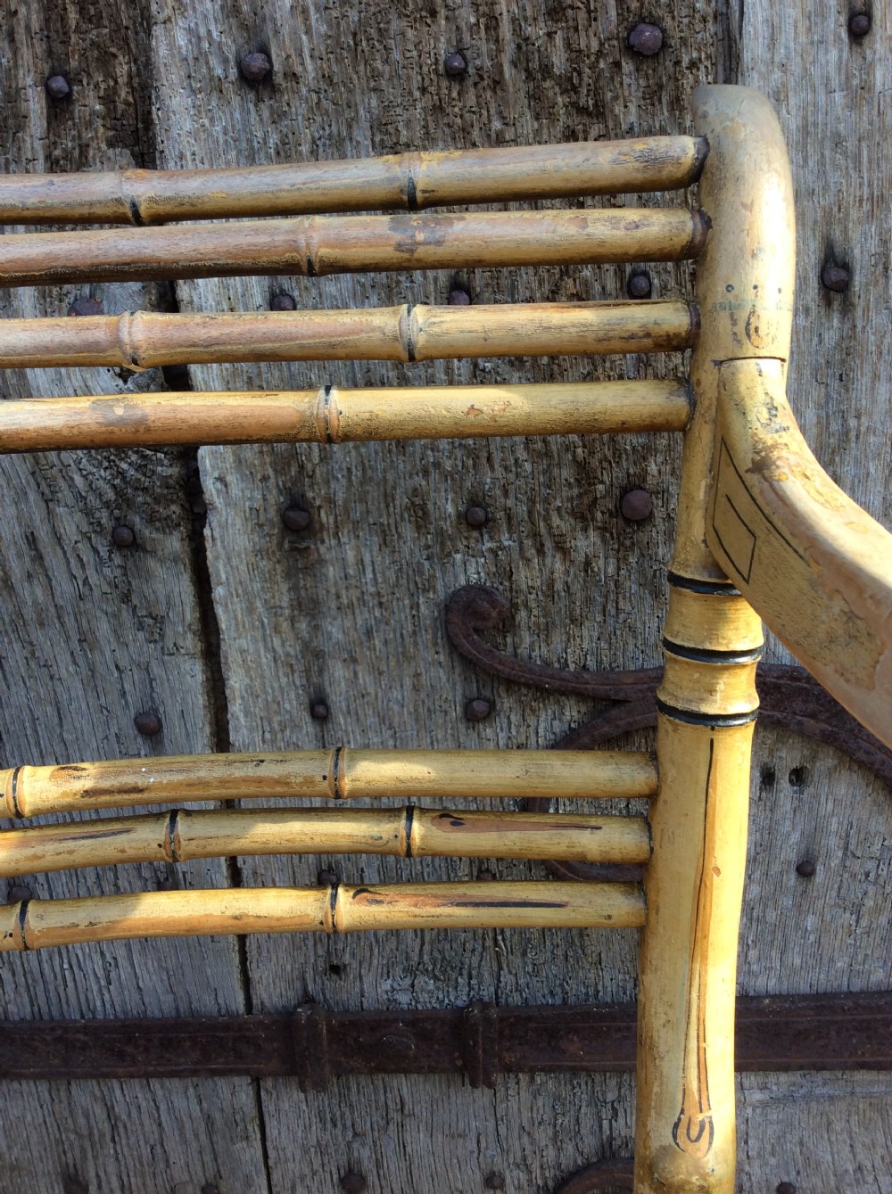  Regency faux bamboo rush seated chair View IV