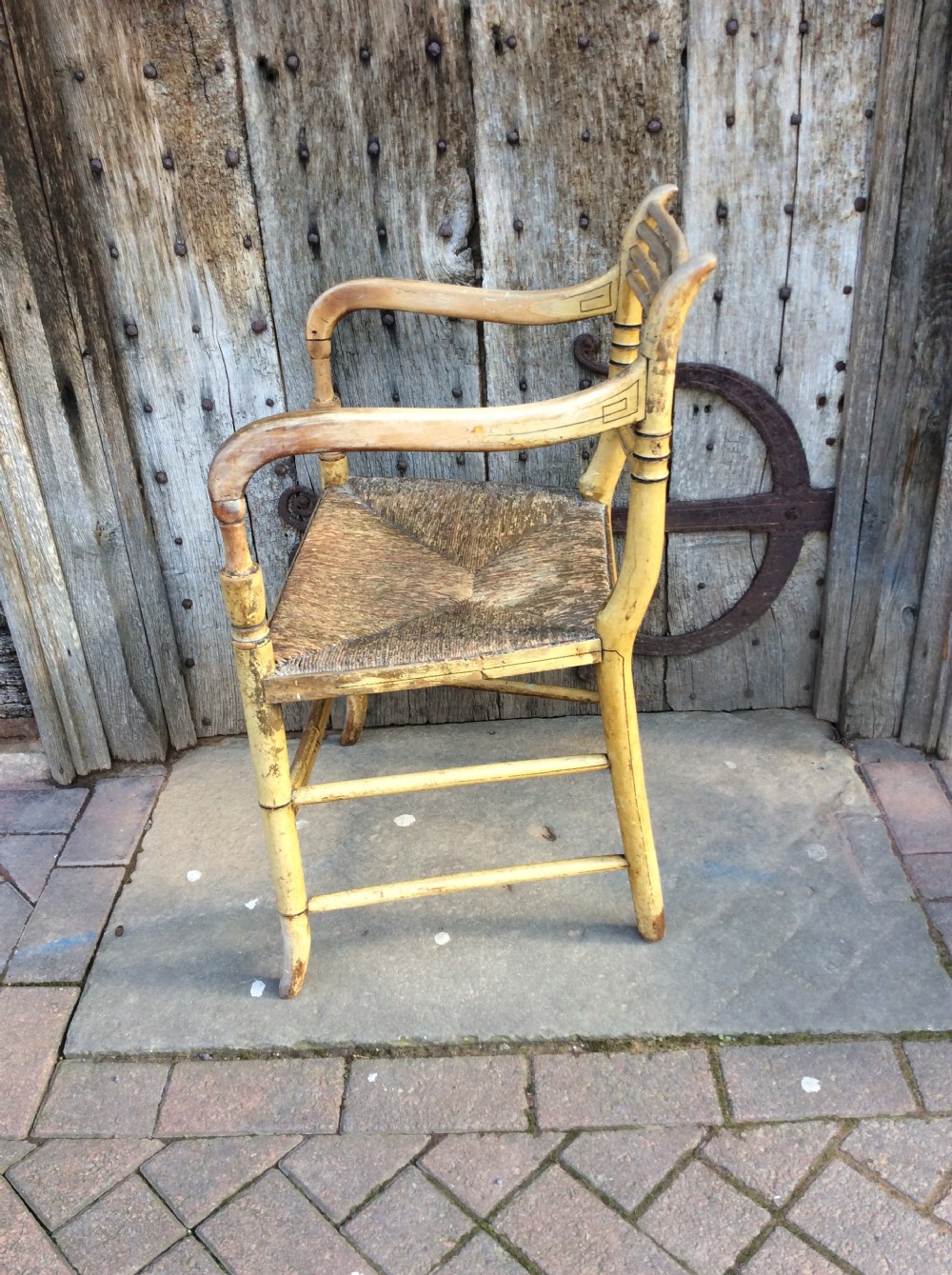  Regency faux bamboo rush seated chair View VI
