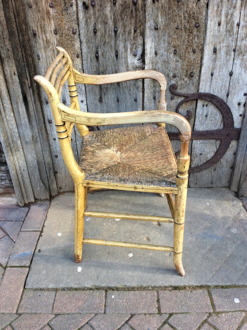  Regency faux bamboo rush seated chair View VIII