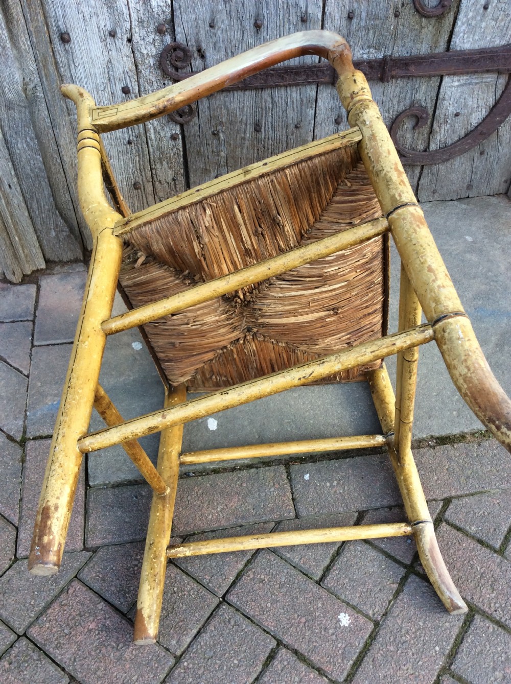  Regency faux bamboo rush seated chair View IX