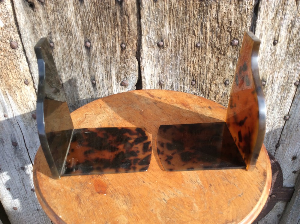 A pair of 1920’s faux tortoise shell bookends  View II