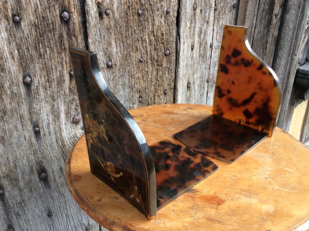 A pair of 1920’s faux tortoise shell bookends  View III