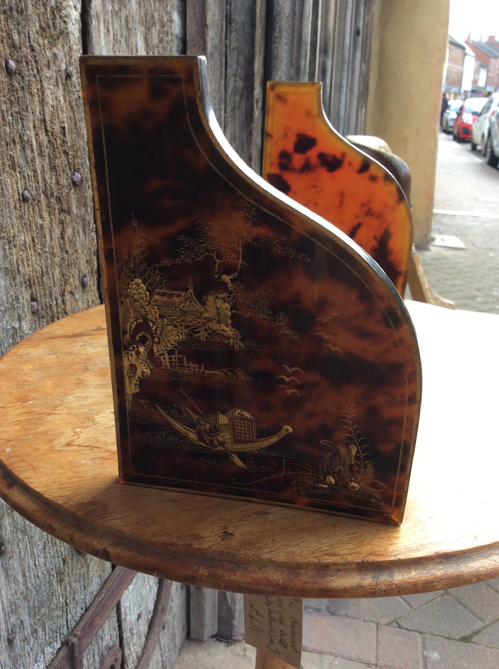 A pair of 1920’s faux tortoise shell bookends  View IV
