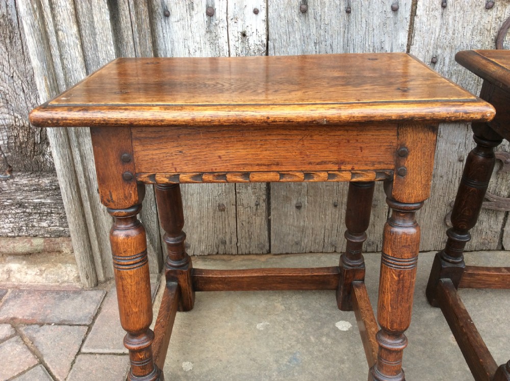 An early pair of 20thC Oak joint stools View VII