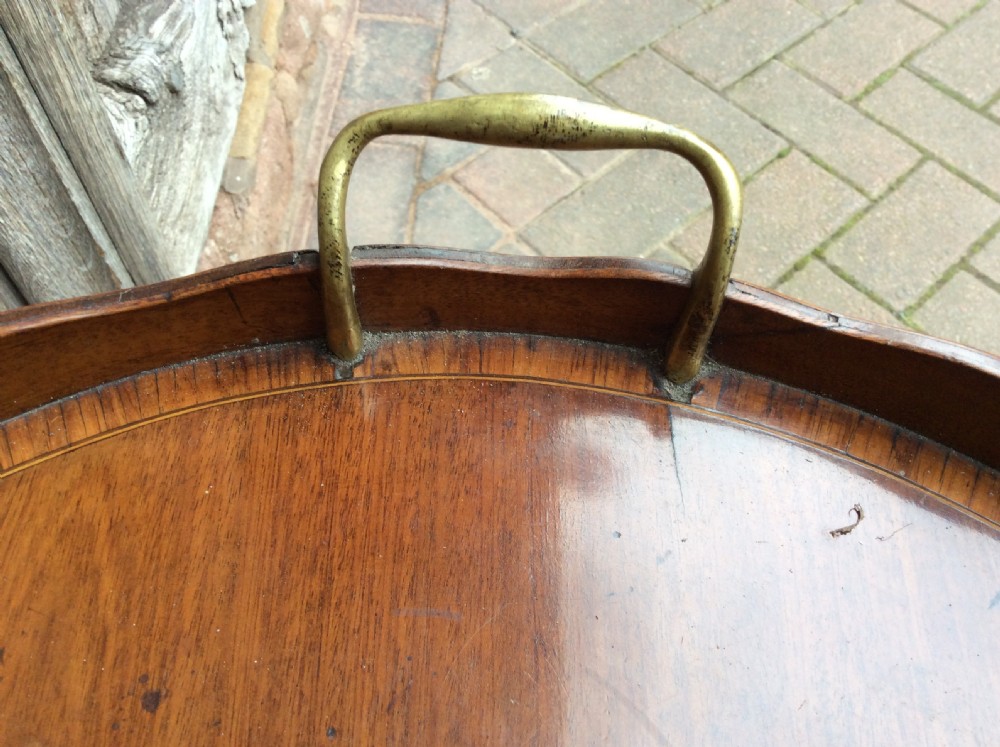 An 18thC mahogany oval tray on later stand View IV