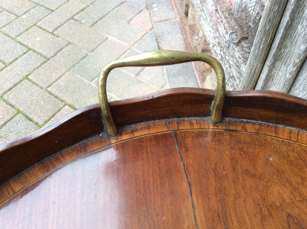 An 18thC mahogany oval tray on later stand View VI