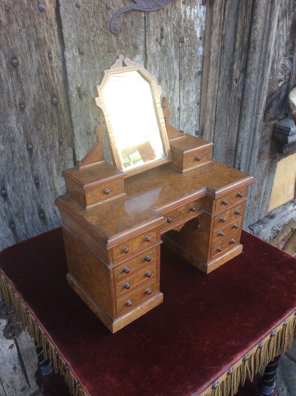 A 19thC burr elm jewllery box View II
