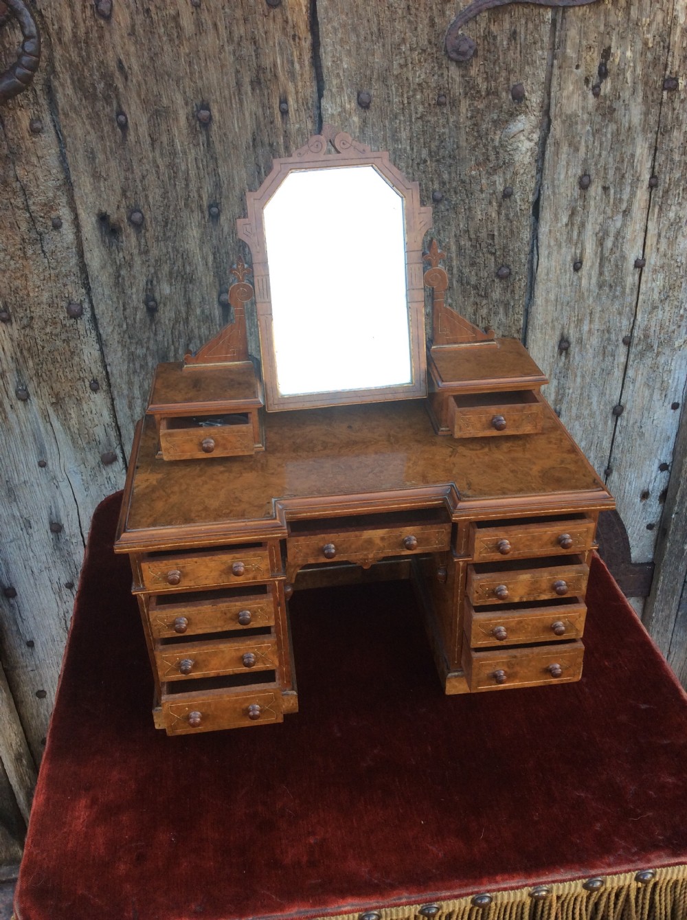 A 19thC burr elm jewllery box View V