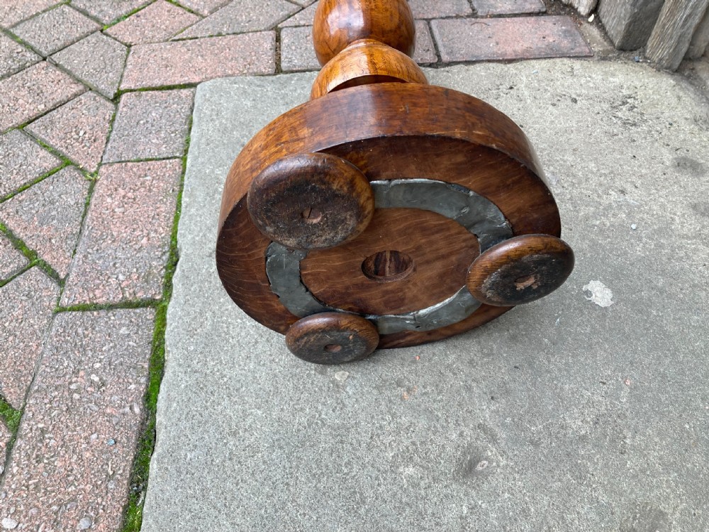 19th century weighted oak wine table View IV