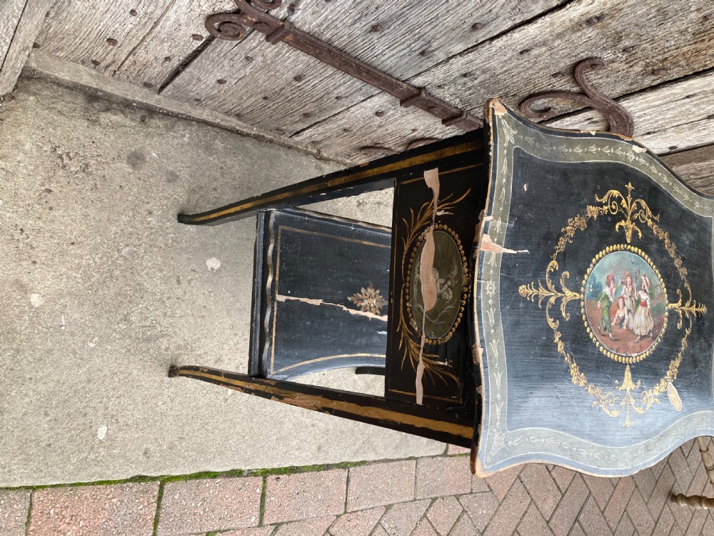 Early 19th century decorated side table with drawer View VIII