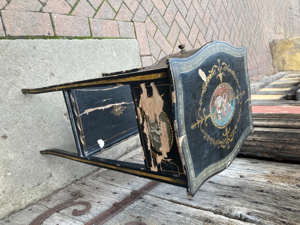 Early 19th century decorated side table with drawer View IX
