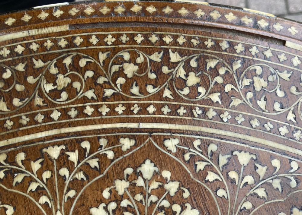 19th century Hoshiapur bone and ebony inlaid table View IV