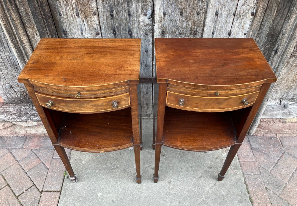 A pair of early 20th century mahogany bedside tables View II