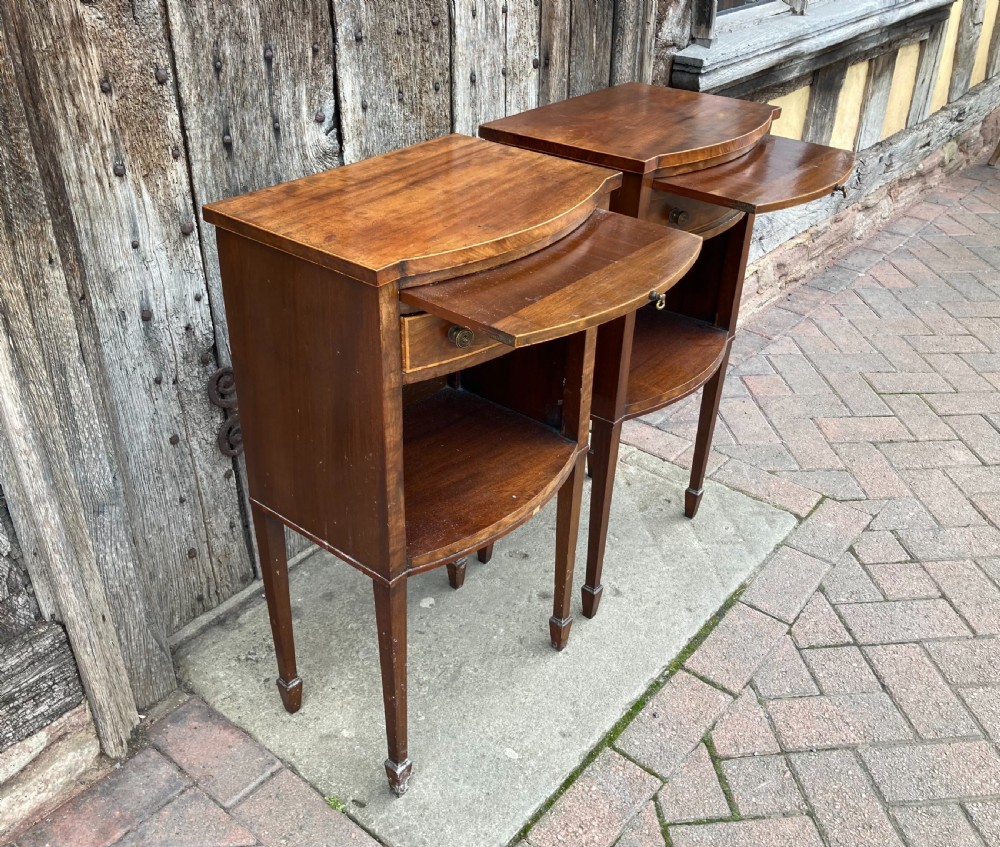 A pair of early 20th century mahogany bedside tables View V