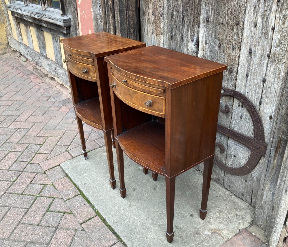 A pair of early 20th century mahogany bedside tables View VI