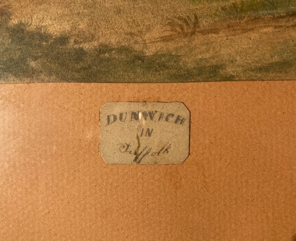 19th century Folk Art watercolour of Dunwich, Suffolk View IV