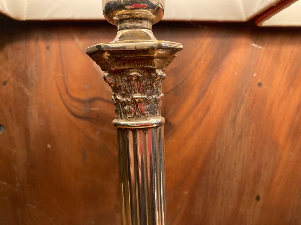 A pair of early 20th century silver plated table lamps View IV