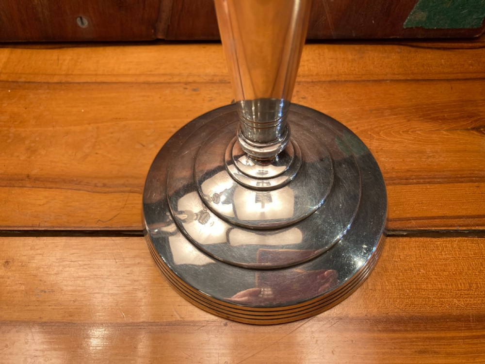 A pair of Silver plated Mappin & Webb art deco table lamps View IV