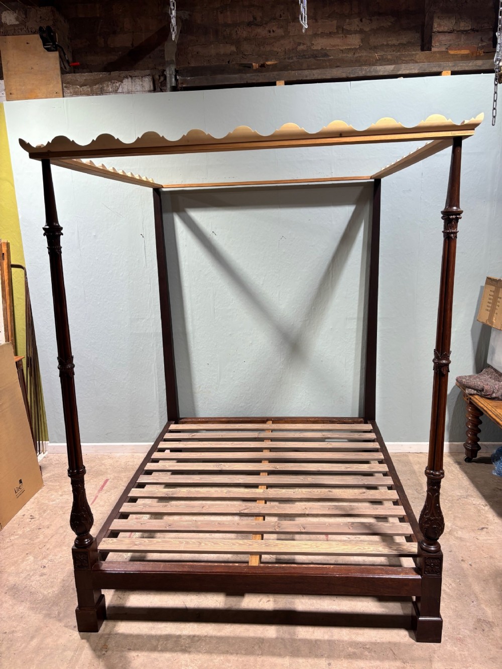 Chippendale four poster bed, 6ft wide.