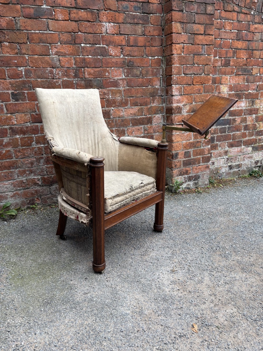 19th century regency oak library armchair 