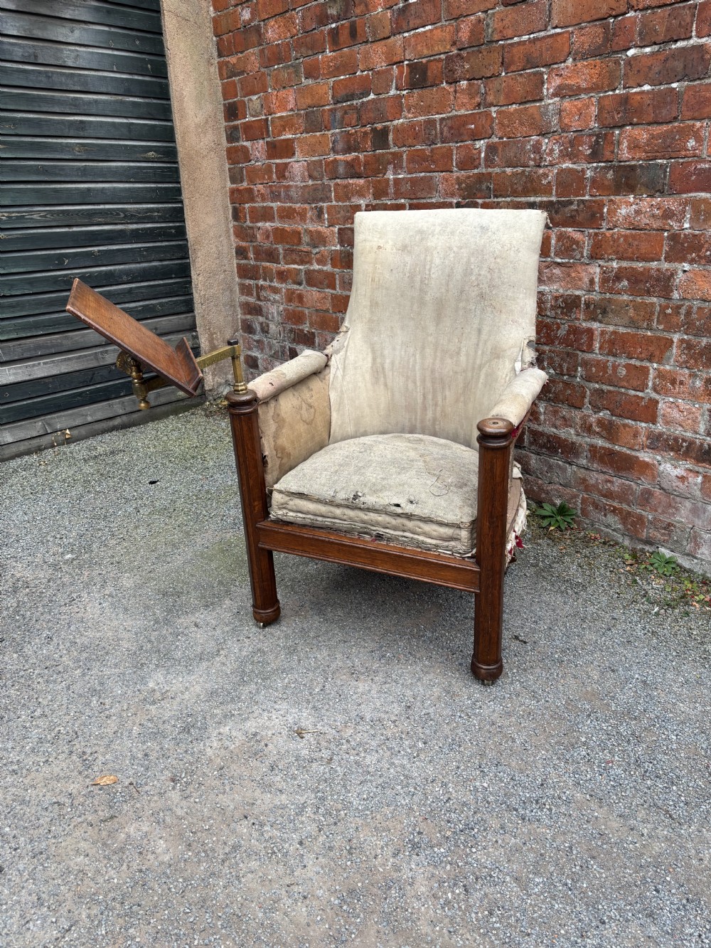 19th century regency oak library armchair  View IV