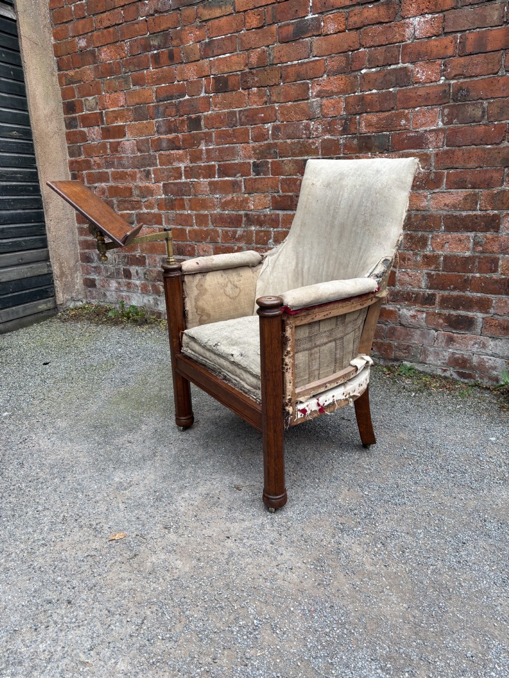 19th century regency oak library armchair  View VI