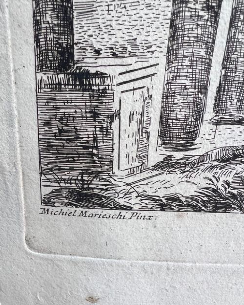 C1770S ETCHING ON PAPER ITALY VENETIAN ARCHITECTURAL CAPPRICCIO ZILOTTI 2 - ADDITIONAL PHOTO 2