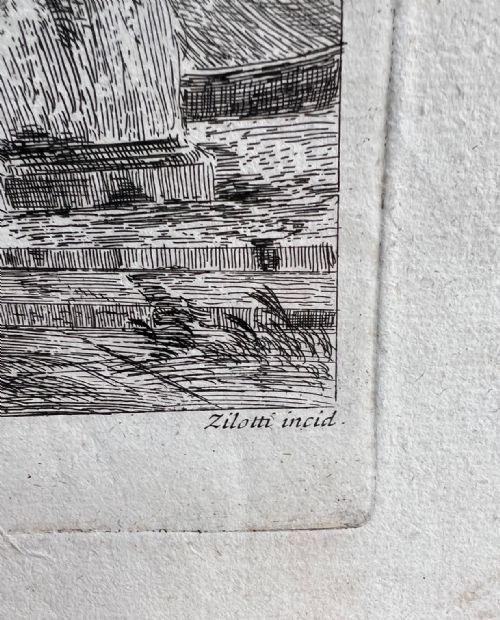 C1770S ETCHING ON PAPER ITALY VENETIAN ARCHITECTURAL CAPPRICCIO ZILOTTI 2 - ADDITIONAL PHOTO 3