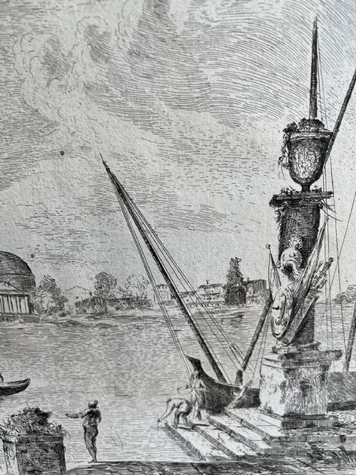 C1770S ETCHING ON PAPER ITALY VENETIAN ARCHITECTURAL CAPPRICCIO ZILOTTI 2 - ADDITIONAL PHOTO 5