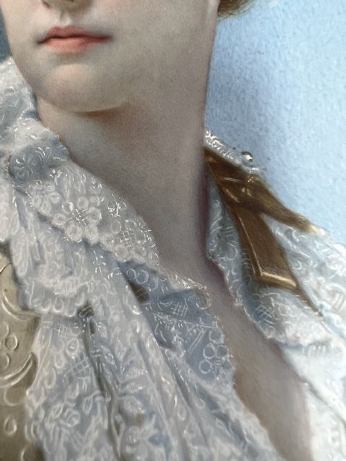 C1910 PORTRAIT MINIATURE LADY RANDOLPH CHURCHILL MOTHER OF WINSTON CHURCHILL