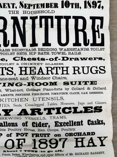 1897 VICTORIAN PRINTED AUCTION POSTER LUDLOW SHROPSHIRE 1 - ADDITIONAL PHOTO 4