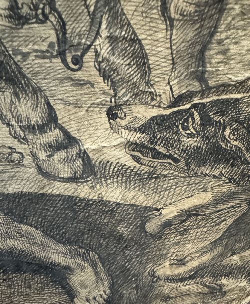 AFTER RUBENS LATE 17TH CENTURY OLD MASTER DRAWING PEN AND INK - ADDITIONAL PHOTO 10