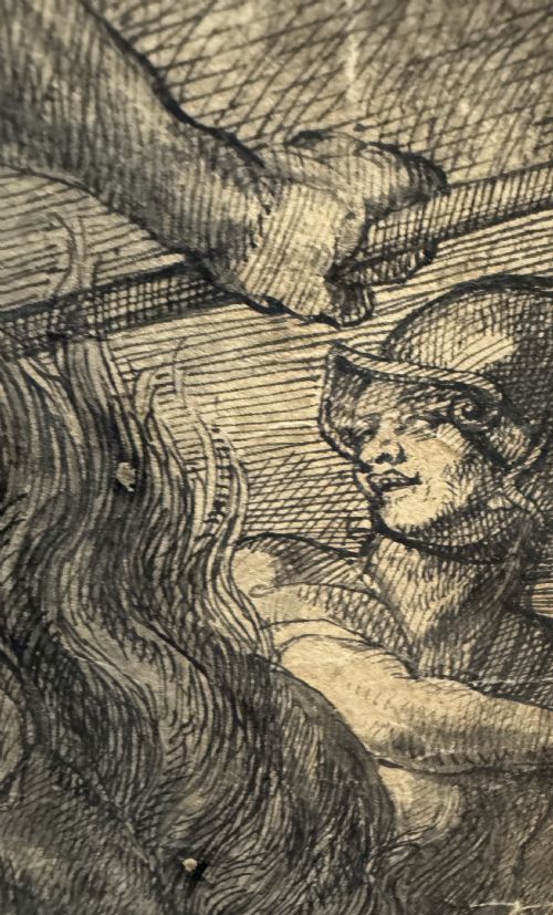 AFTER RUBENS LATE 17TH CENTURY OLD MASTER DRAWING PEN AND INK - ADDITIONAL PHOTO 14