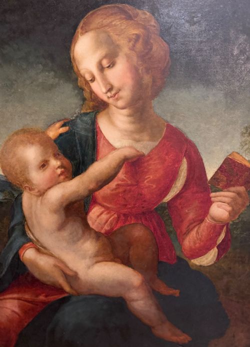 EARLY 19TH CENTURY AFTER RAPHAEL 'MADONNA COLONNA' OIL ON CANVAS - ADDITIONAL PHOTO 2