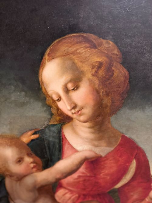 EARLY 19TH CENTURY AFTER RAPHAEL 'MADONNA COLONNA' OIL ON CANVAS - ADDITIONAL PHOTO 3