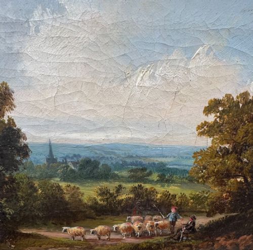 OIL ON CANVAS C1880 GEORGE LENNARD LEWIS 1826 1913 SHEEP - ADDITIONAL PHOTO 4