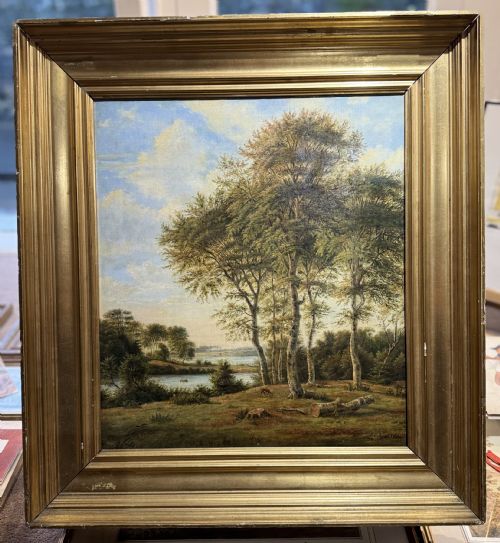F C KIAERSKOU 1805 1891 OIL CANVAS LANDSCAPE DANISH