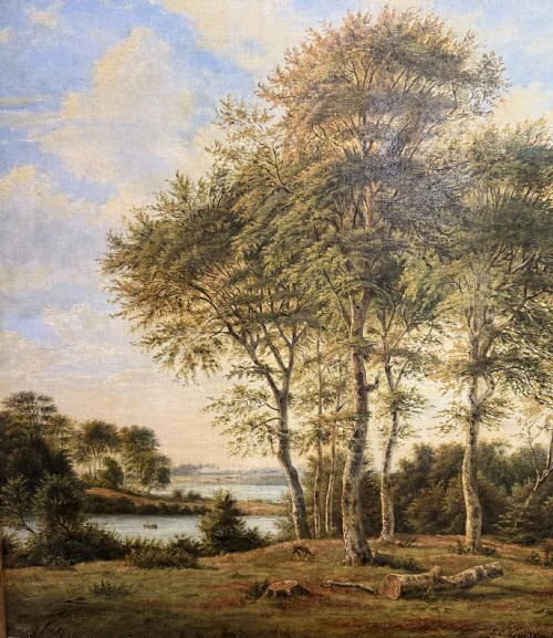 F C KIAERSKOU 1805 1891 OIL CANVAS LANDSCAPE DANISH - ADDITIONAL PHOTO 5