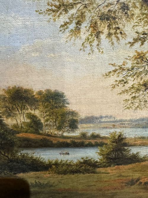 F C KIAERSKOU 1805 1891 OIL CANVAS LANDSCAPE DANISH - ADDITIONAL PHOTO 1