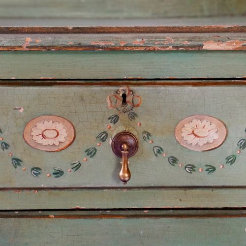 ANTIQUE TYROLEAN PAINTED FOLK CHEST OF DRAWERS - ADDITIONAL PHOTO 12